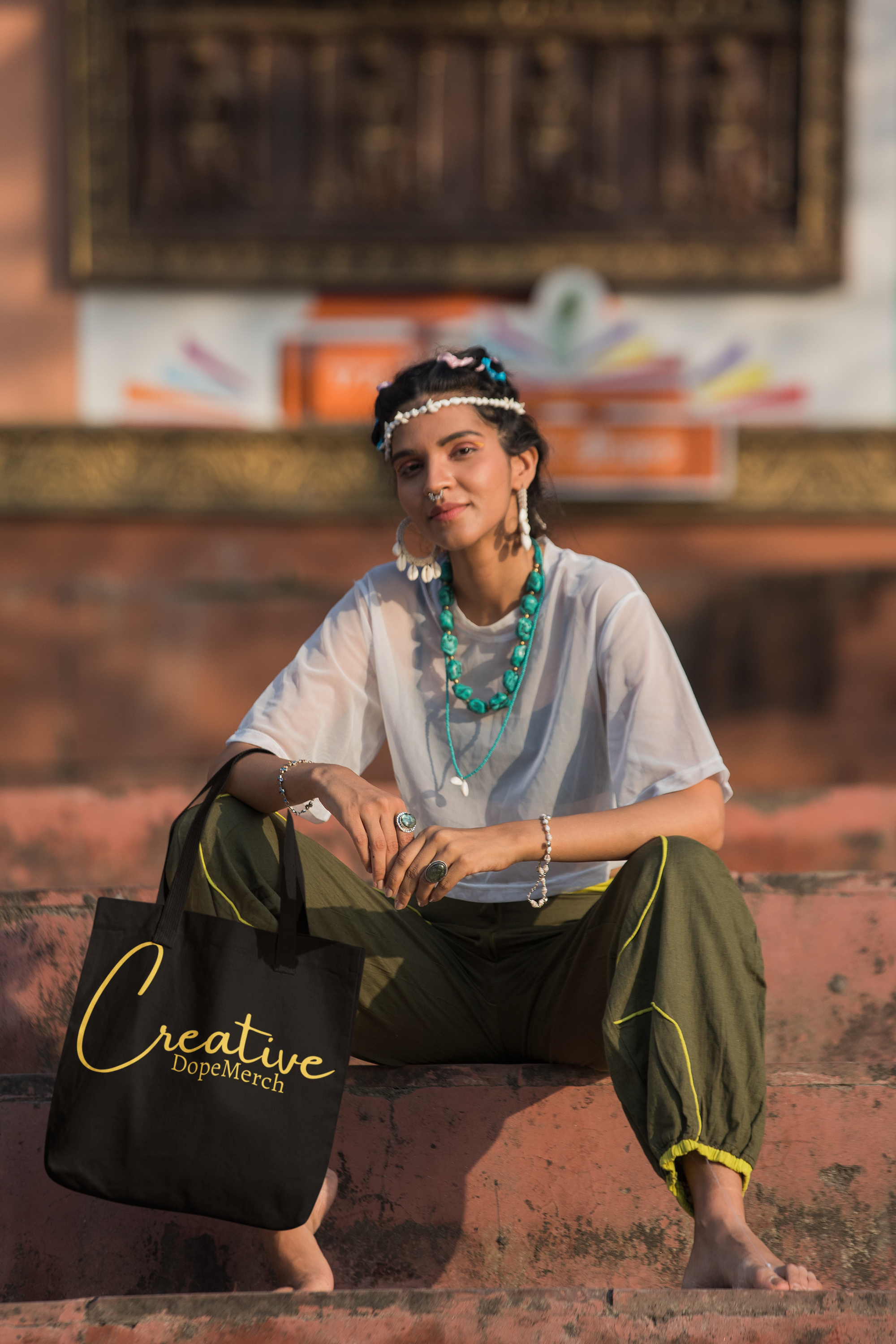 Organic fashion tote bag