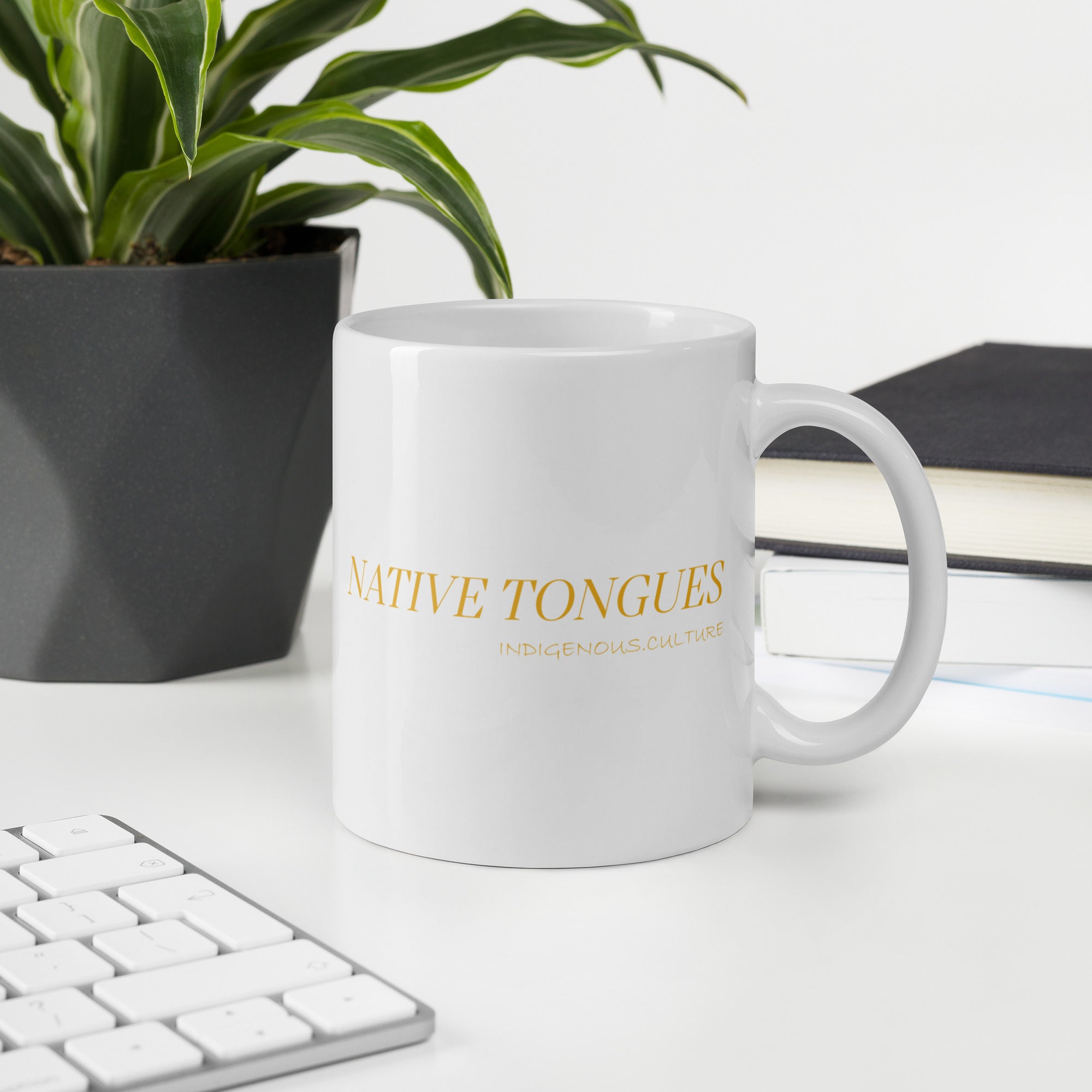 Native Tongues White Glossy Mug