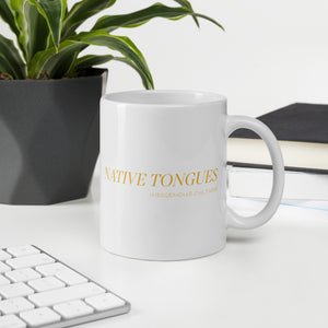 Native Tongues White Glossy Mug